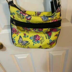 LUV BETSEY BY BETSEY JOHNSON YELLOW WITH BUTTERFLIES CROSSBODY